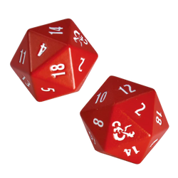 Ultra PRO: Heavy Metal Dice - D20 Red and White (Dungeons & Dragons)